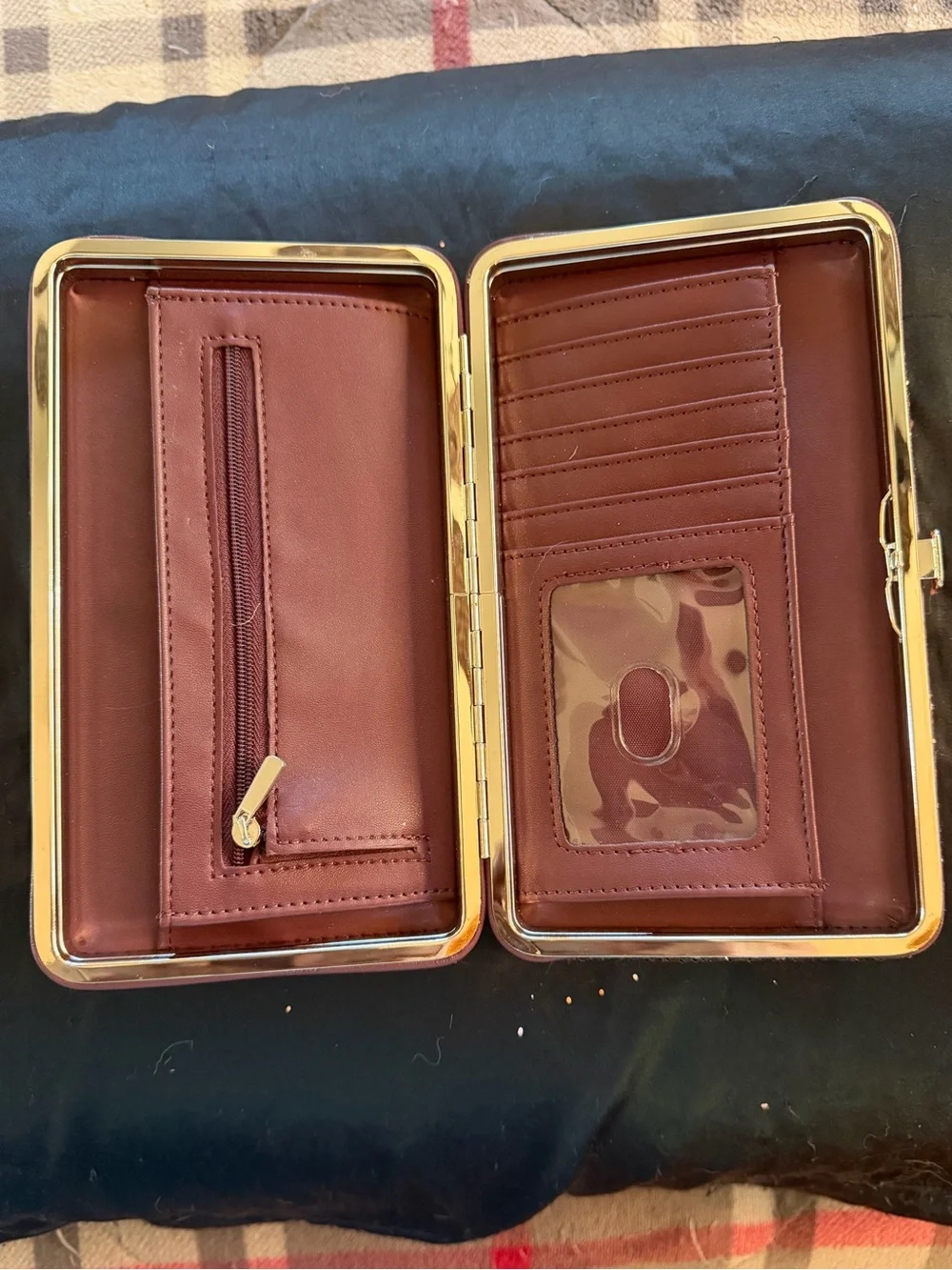 Glitter Clutch Wallet in Burgundy